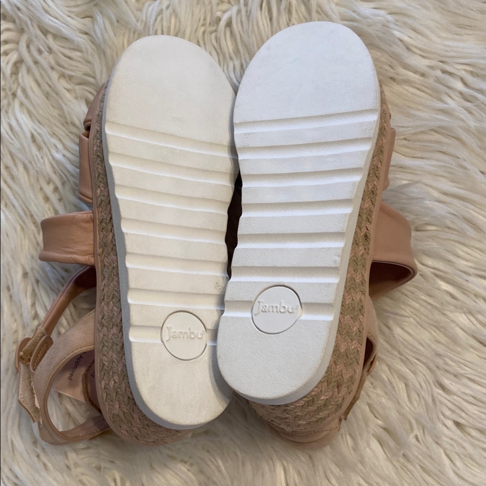 Jambu Women's Blush Wedge Sandals leather upper size 8M brand new - Picture 6 of 12